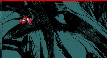 French Terry Panel ca. 85cm Eddy the Crab Petrol by Thorsten Berger von Swafing